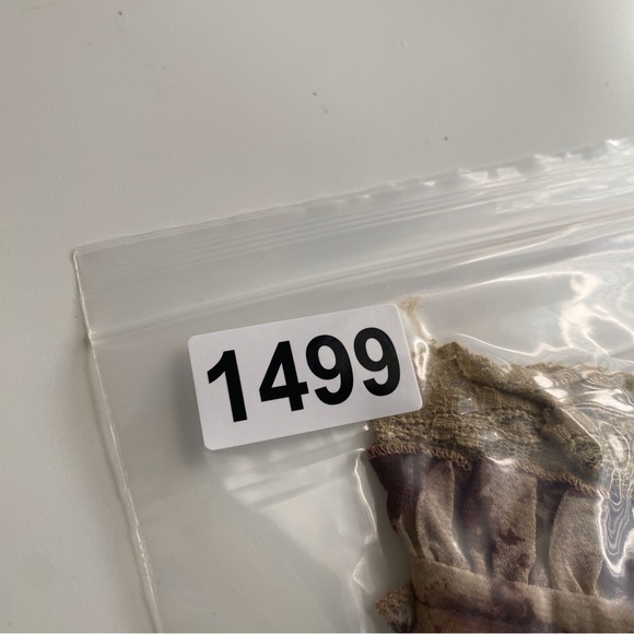 Y2K Lloyd Williams Blouse Woman Small Crinkle Sheer Lace Bell Sleeve Forestfairy - Picture 15 of 16